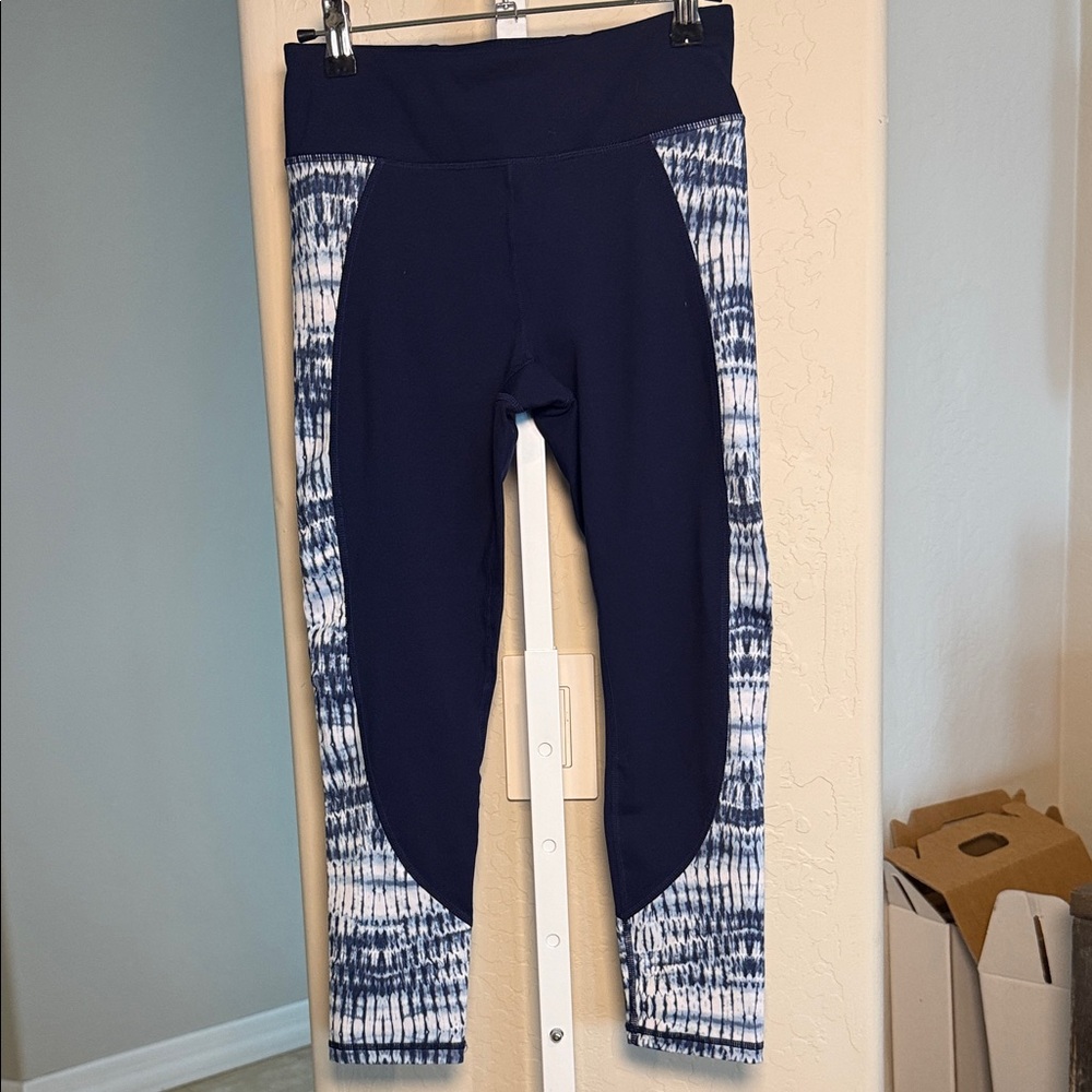GAIAM WOMENS YOGA LEGGINGS BLUE XS